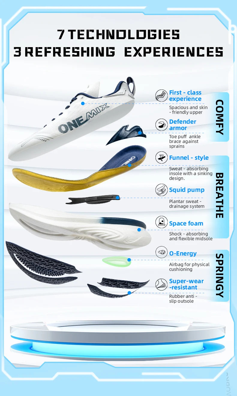 ONEMIX New Jogging Running Shoes Women and Men Light Sneakers Road Shoes Wear-resistant Fashion Sports Shoes Fitness