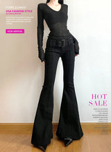 Women's Black High-Waist Flare Jeans | Vintage Y2K Style