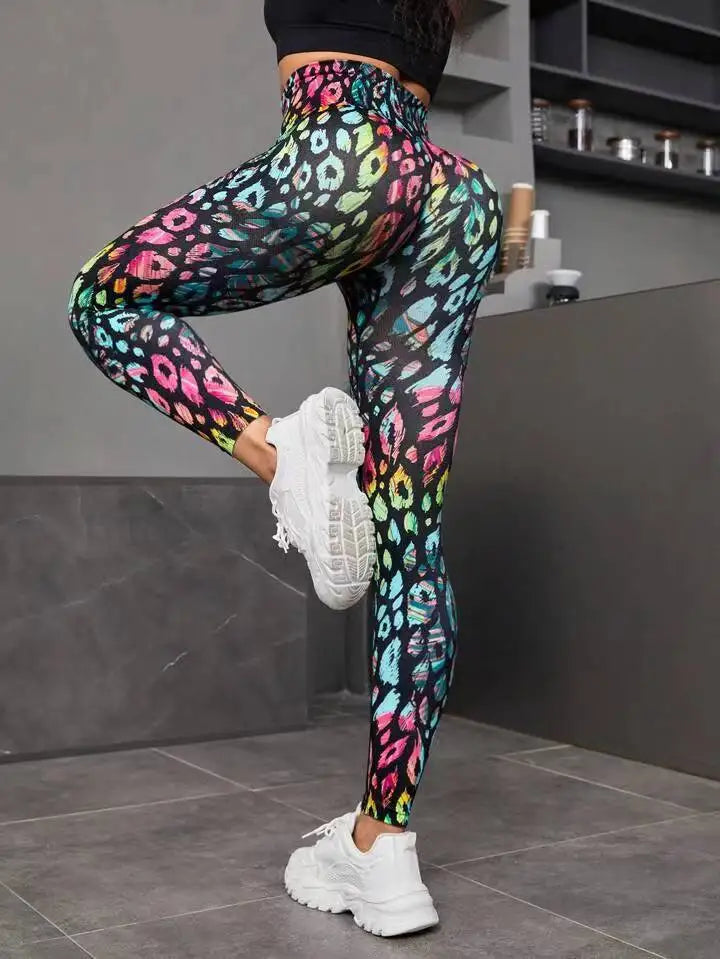 Women's 3D Tie-Dye Seamless Push-Up Leggings