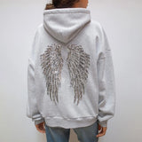 Women's Y2K Sequin Angel Wings Hoodie