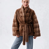 Women's Belted Faux Fur Jacket