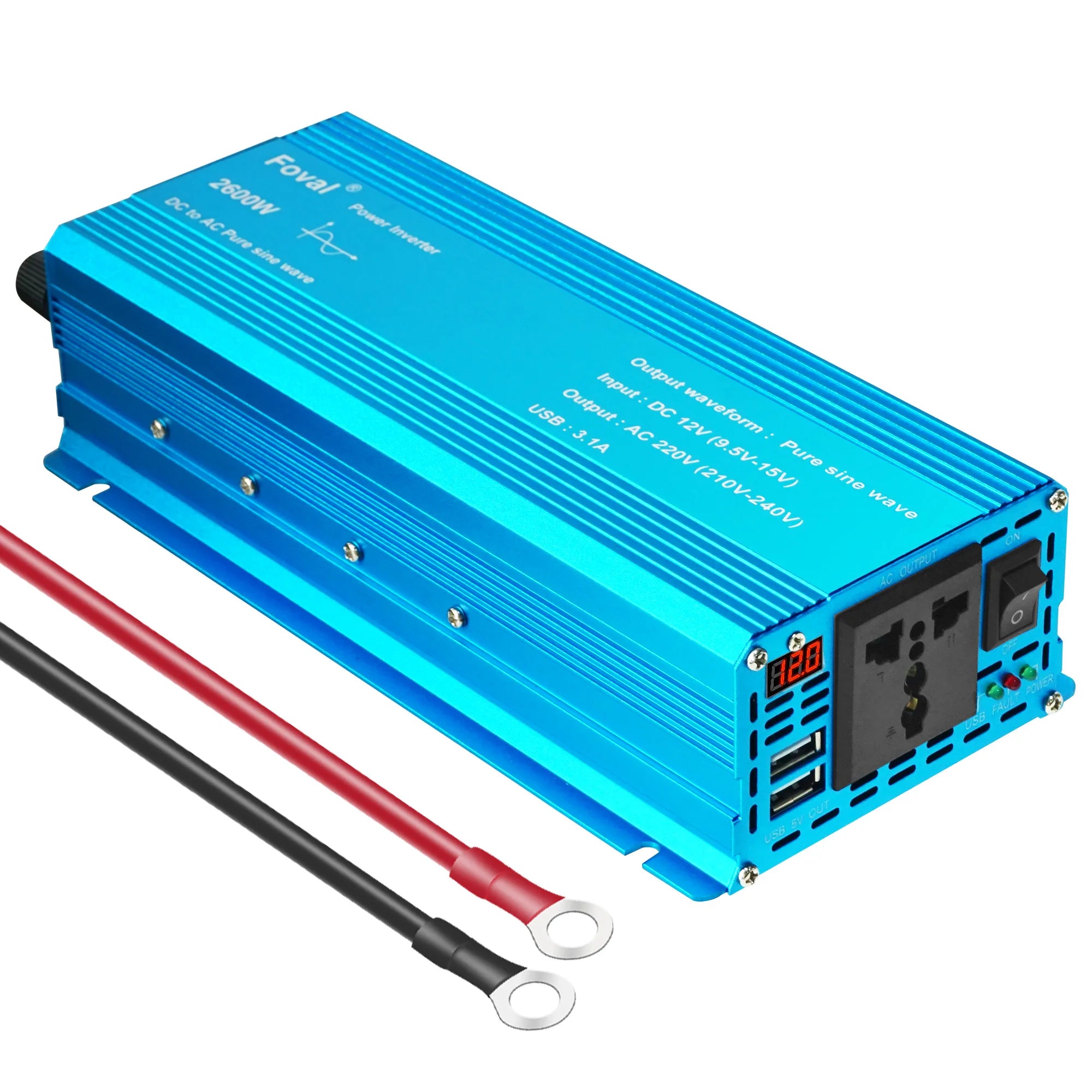 Pure Sine Wave Inverter | DC 12V to AC 220V | 1000W–3000W