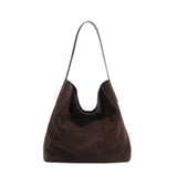 Frosted Suede Tote Bag – Large Capacity Shoulder Bag