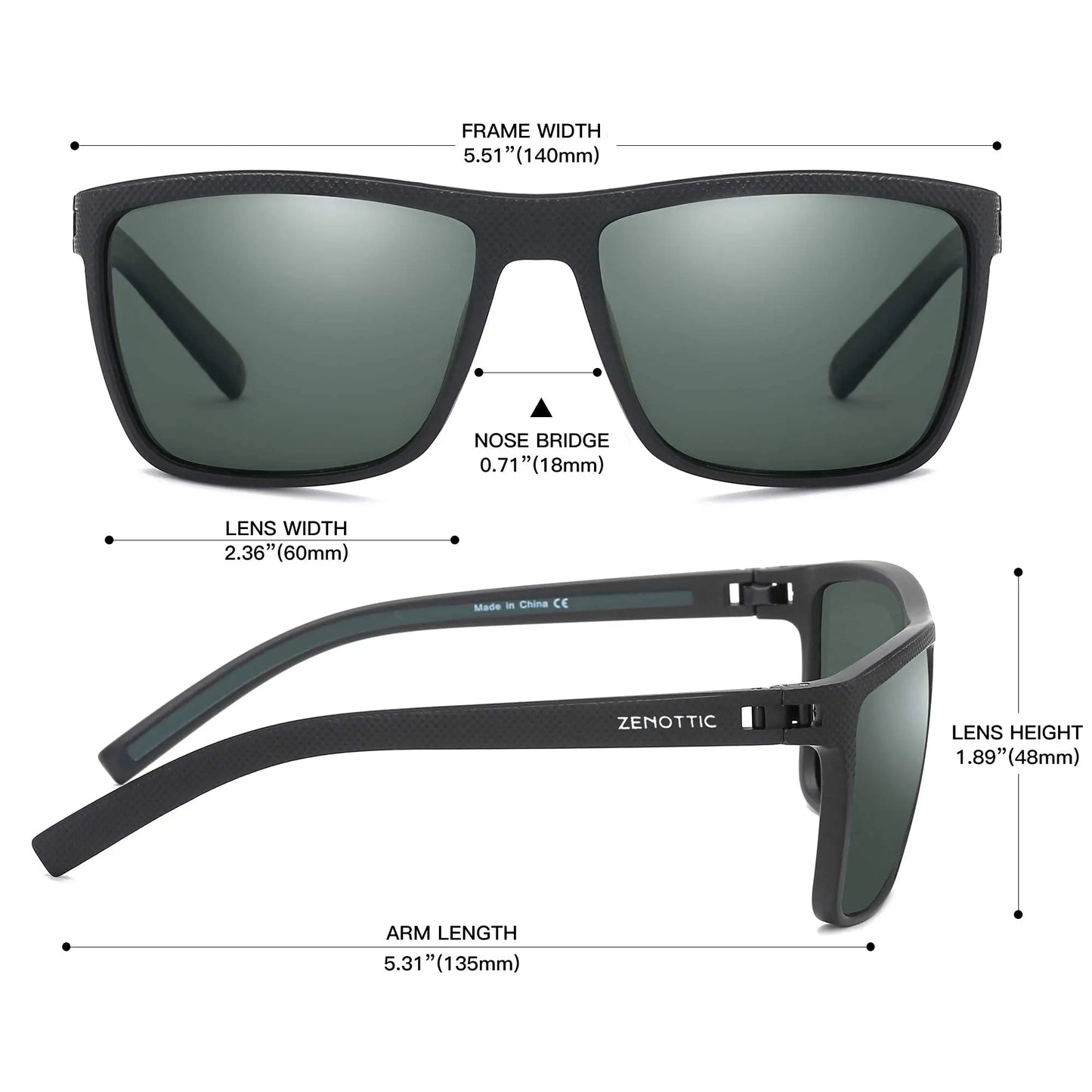 Zenottic Men's Polarized Sunglasses – UV400 TR90 Frame