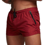 Men's Quick-Dry Athletic Gym Shorts with Zipper Pockets