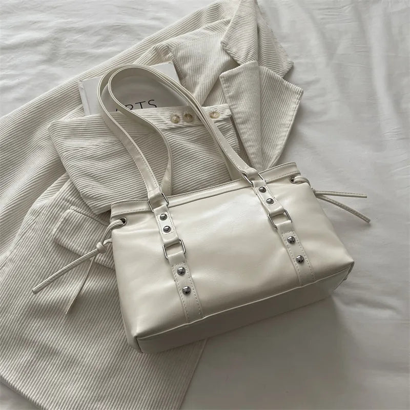 Women's Retro PU Leather Shoulder Tote Bag