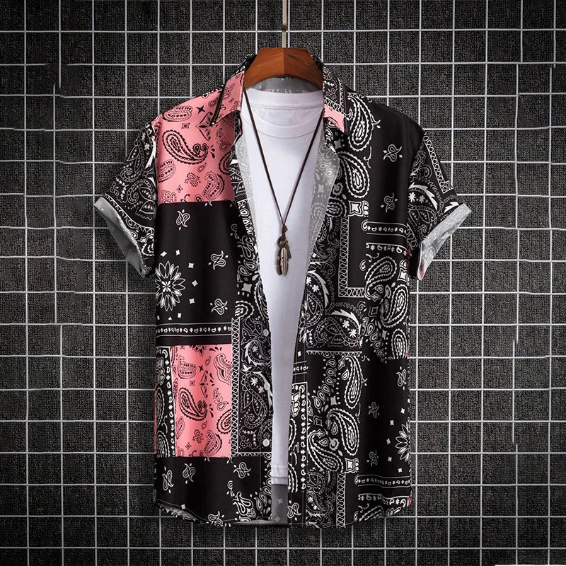 Men’s Summer 3D Graffiti Blossom Shirt