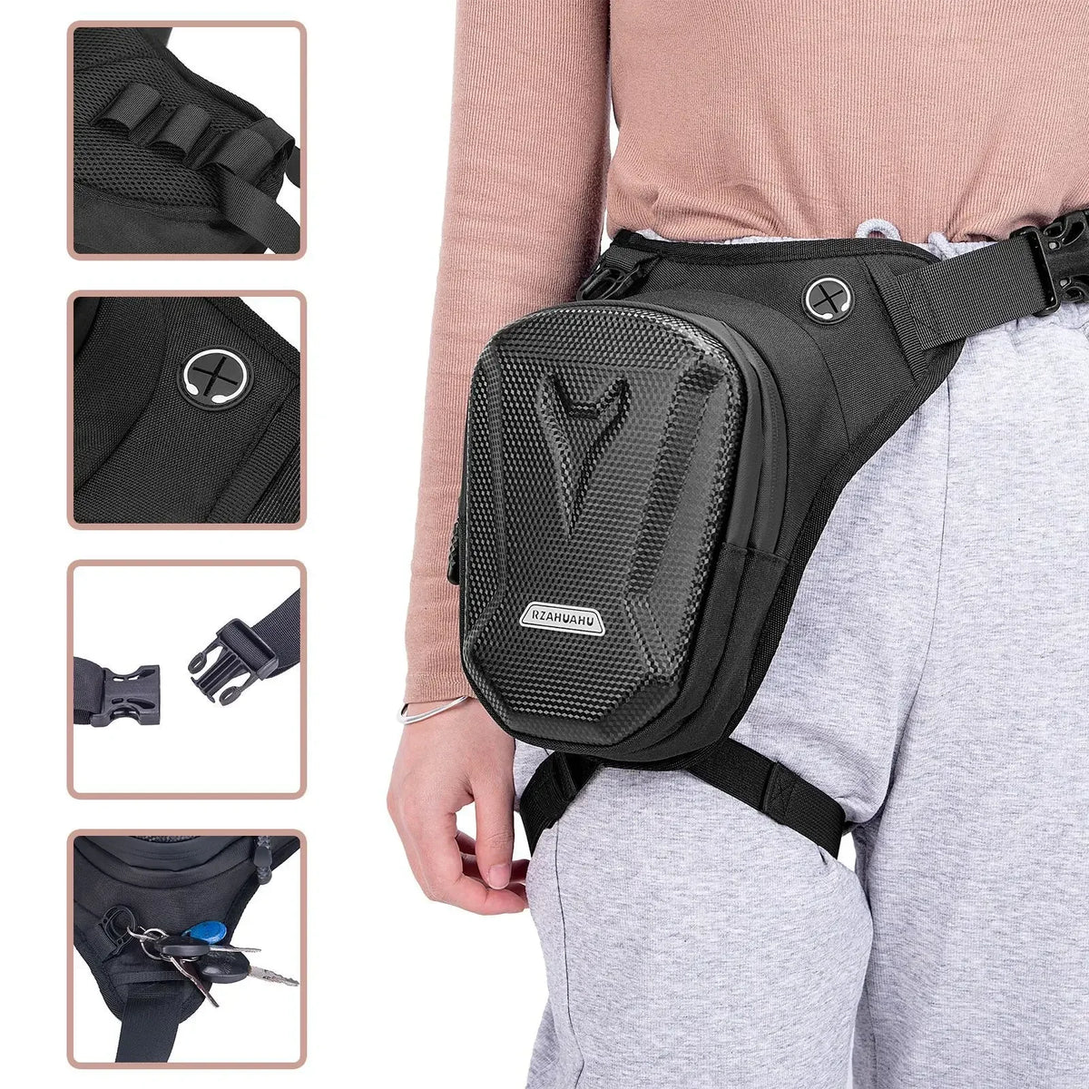 Motorcycle Leg Side Bag Leg Bag for Men Women Hard Shell New Motorbike Waist Bag Male Hip Bum Leg Bag Phone Purse Man Fanny Pack