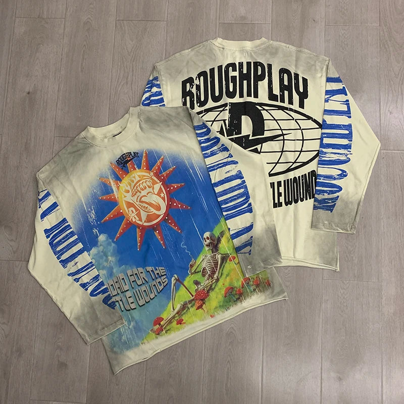 Retro Goddess Print Long Sleeve Tee – Men's Relaxed Fit