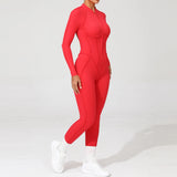 Long Sleeve Zip-Front Yoga Jumpsuit