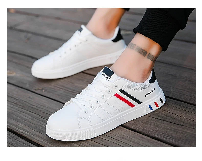 2026 Mens Casual Sneakers New Fashion Lace-up White Shoes Student Comfort Sports Plus Size Vulcanized Shoes Zapatillas De Hombre