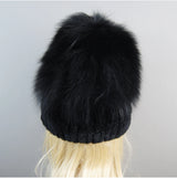 Women's Luxury Rex Rabbit & Fox Fur Beanie Hat