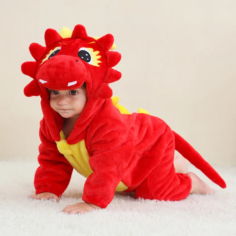 Adorable Animal Cartoon Baby Winter Rompers