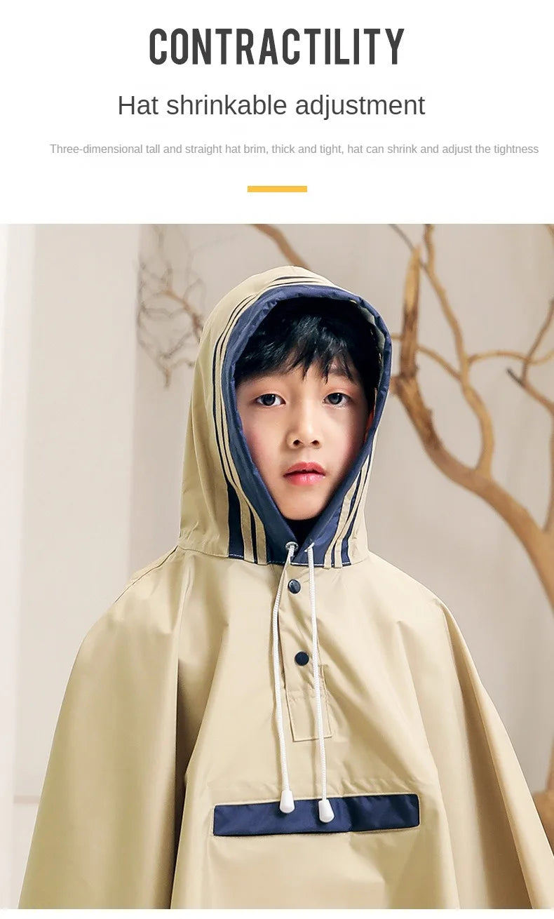 Kids' Cloak-Style Waterproof Poncho Raincoat