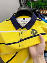 Men's Striped Polo | Letter Embroidery Summer Shirt