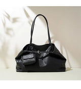 2026 Women's Top Grain Leather Tote Indie Inspired Shoulder Purse Large Capacity Commuting Crossbody Bag Contemporary Daily Use