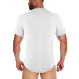 Mens Short Sleeve Full Body Shaper Bodysuit Tummy Control Romper Pajamas Waist Trainer Slimming Shapewear Underwear Undershirts