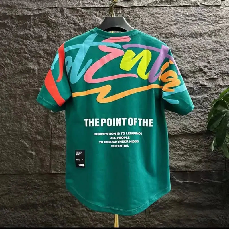 Men's Breathable Printed Crew Neck T-Shirt
