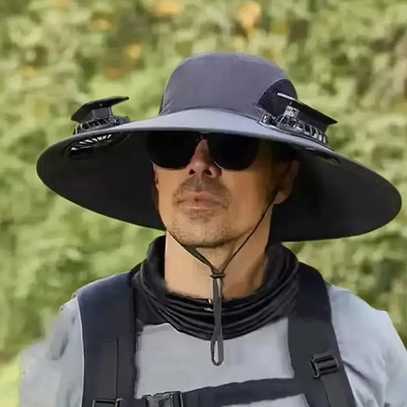 Solar-Powered Cooling Bucket Hat | UPF 50+ Wide Brim