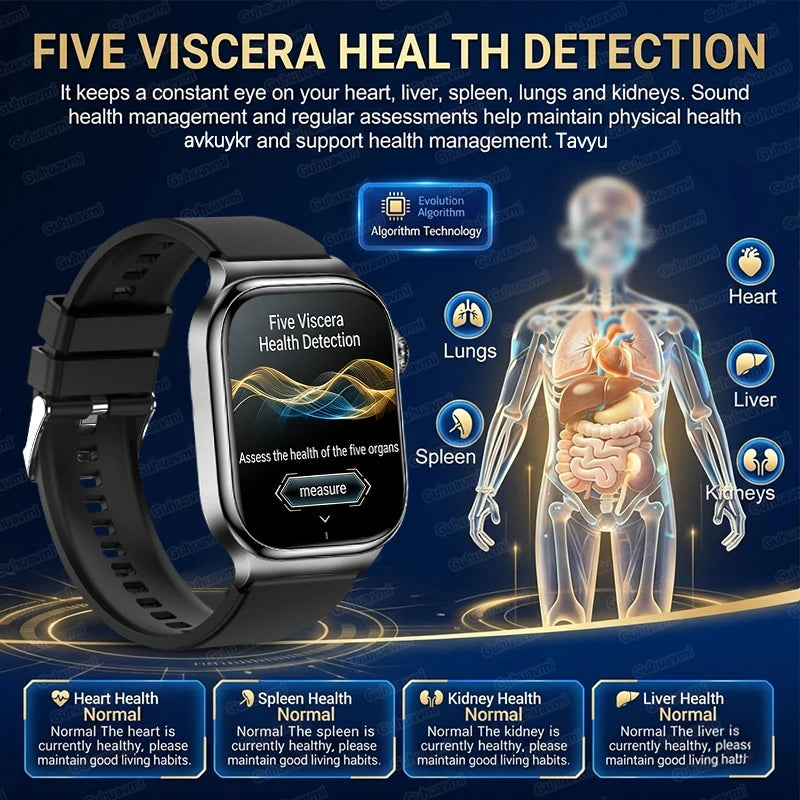 2026 New Accurate Diagnosis Smart Watch Body Fat ECG Blood oxygen BP Health Sport HD AMOLED Screen Call Smart Watches man woman
