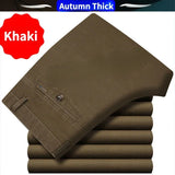 Men's Cotton Straight-Leg Casual Trousers
