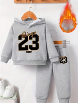 Baby Boy 2-Piece Fleece Hooded Sweatshirt and Pants Set