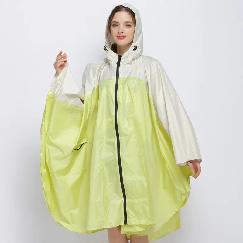 Women's Elegant Waterproof Poncho Raincoat – All Sizes