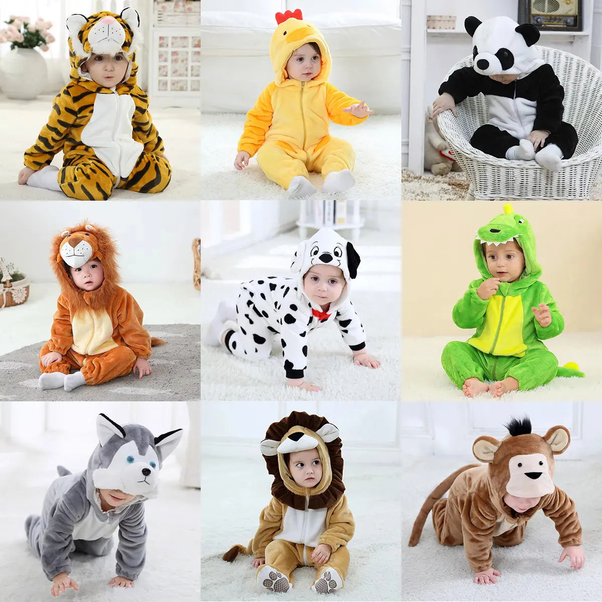 Umorden Baby & Toddler Animal Romper | Cozy Plush Cartoon Coverall
