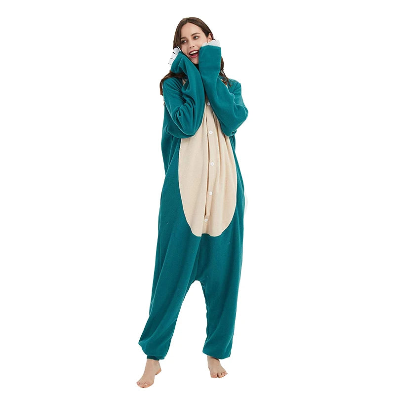 Snorlax Kigurumi Onesie | Cozy Fleece Cosplay Pajamas