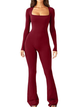 Wide-Leg Yoga Bodysuit | One-Piece Long Sleeve Gym Jumpsuit (S-2XL)
