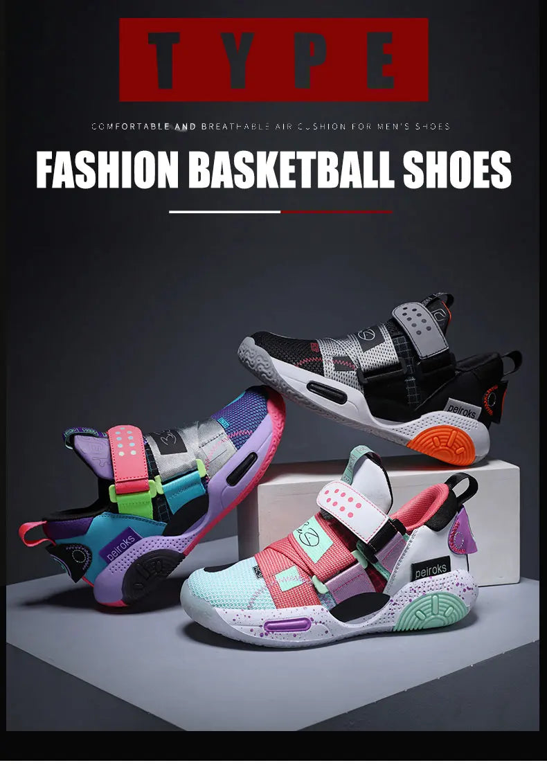 Kids' Pro-Grip Athletic Basketball Shoes
