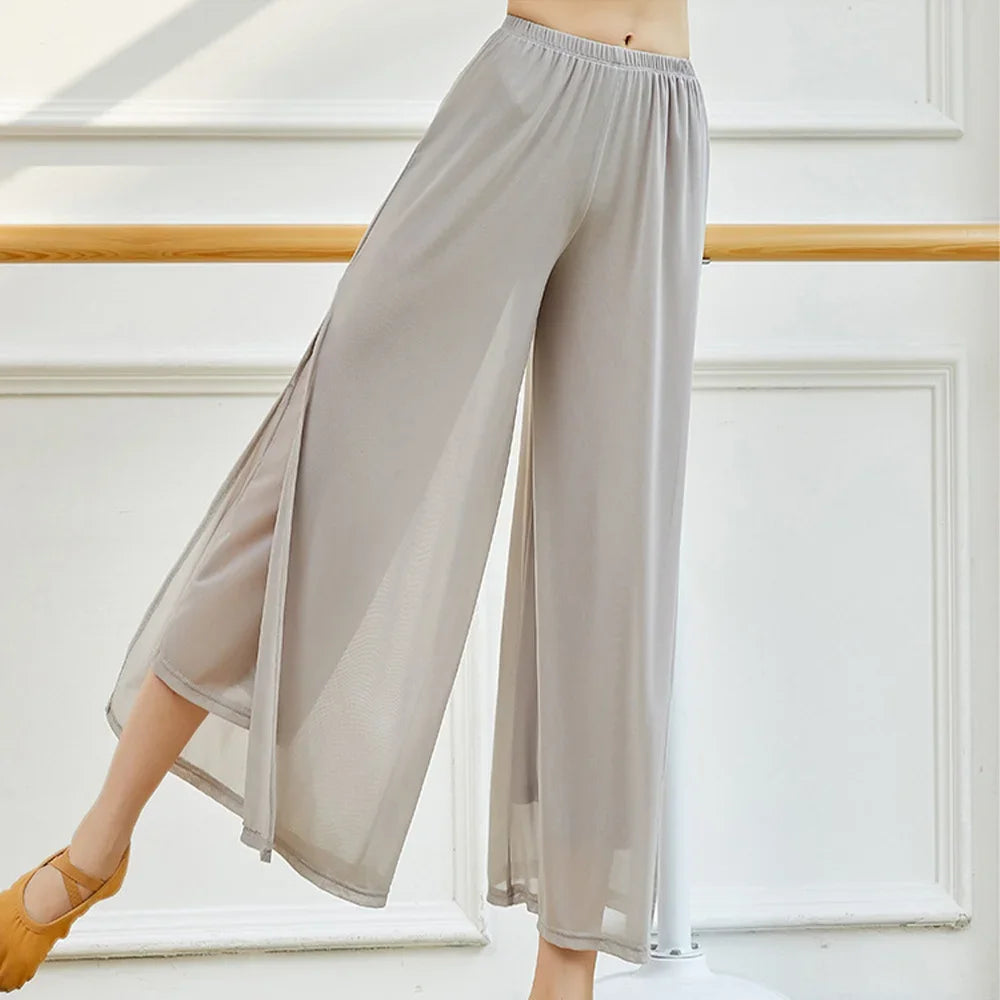 Women's Wide-Leg Nylon Dance Pants