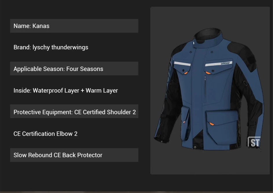 LYSCHY Motorcycle Jacket Pants Suit Cold-proof Waterproof Winter Men Motorbike Riding Moto Jacket Protective Gear Armor Clothing