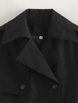 Vintage Cropped Double-Breasted Trench