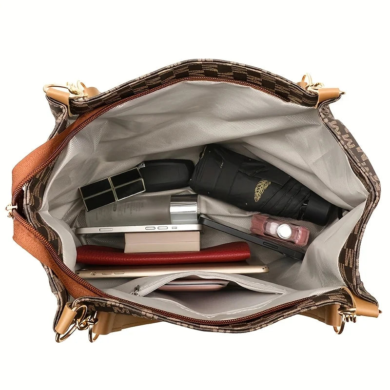 Women's Vintage Letter Tote Shoulder Bag