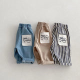 Kids' Striped Casual Denim Trousers