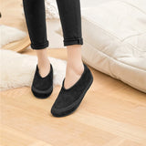 AIYUQI Women's Fur-Lined Leather Ballet Flats – Winter Comfort