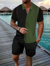 3D Geometric Color-Block Men’s Shirt
