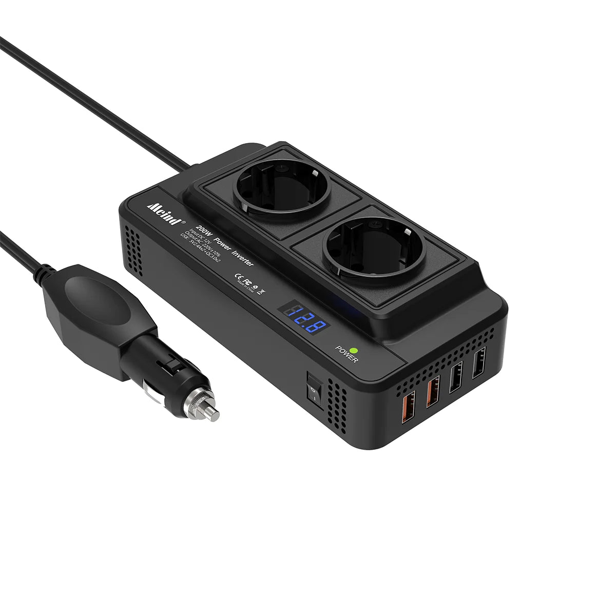 Meind 200W Car Power Inverter 12V to 220V