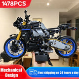 New 1478PCS Racing Motorcycle Building Blocks Kit for Adults DIY Speed Motorbike Model Educational Toy Gift Collectible for Boys