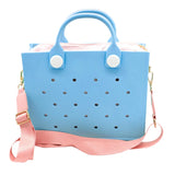 EVA Large Leather Shoulder Bag Handbag Tote Bag Storage for Women Casual Waterproof Beach Bag Hole Fit Charm Fashion Storage Bag