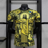 2026 Brazil Special Edition Jesus Black Grey Adult/Kids Football T-shirt Summer Football Training T-shirt Sports Street Clothing