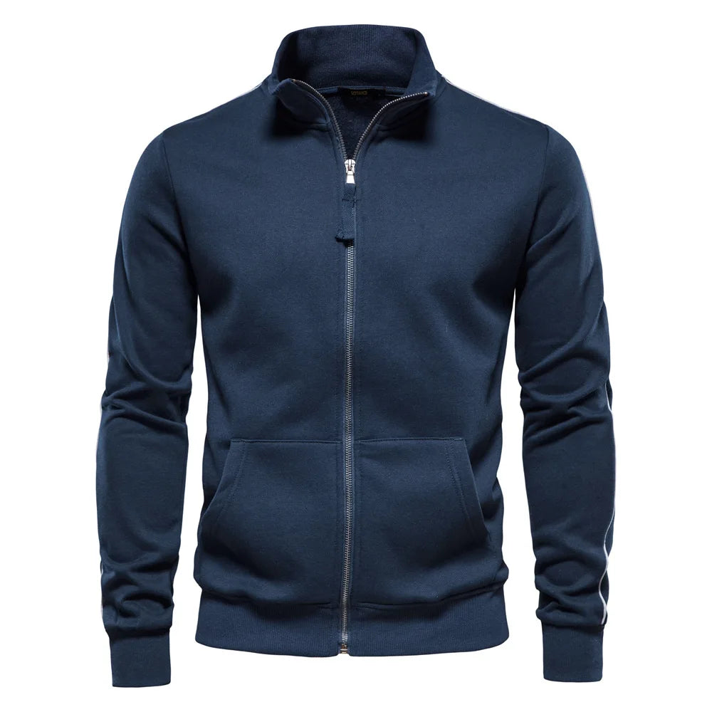Men's Stand Collar Zip-Up Jacket
