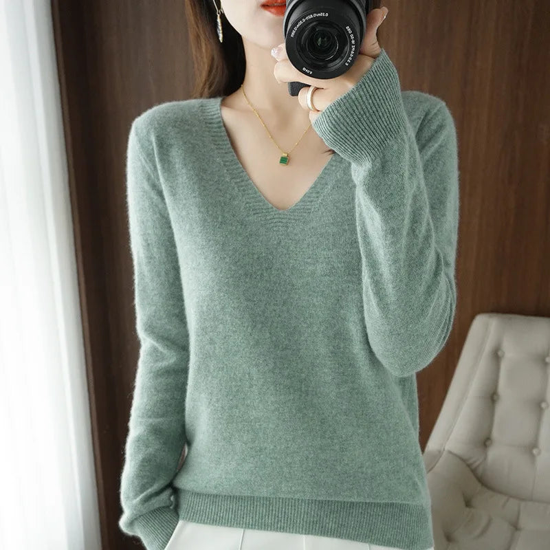 Women’s Lace V-Neck Knit Sweater