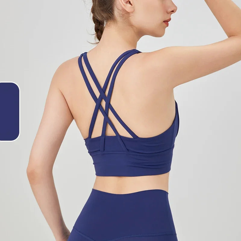 Women's Cross-Back Yoga Sports Bra
