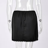 Elegant High-Waist Satin Mini Skirt