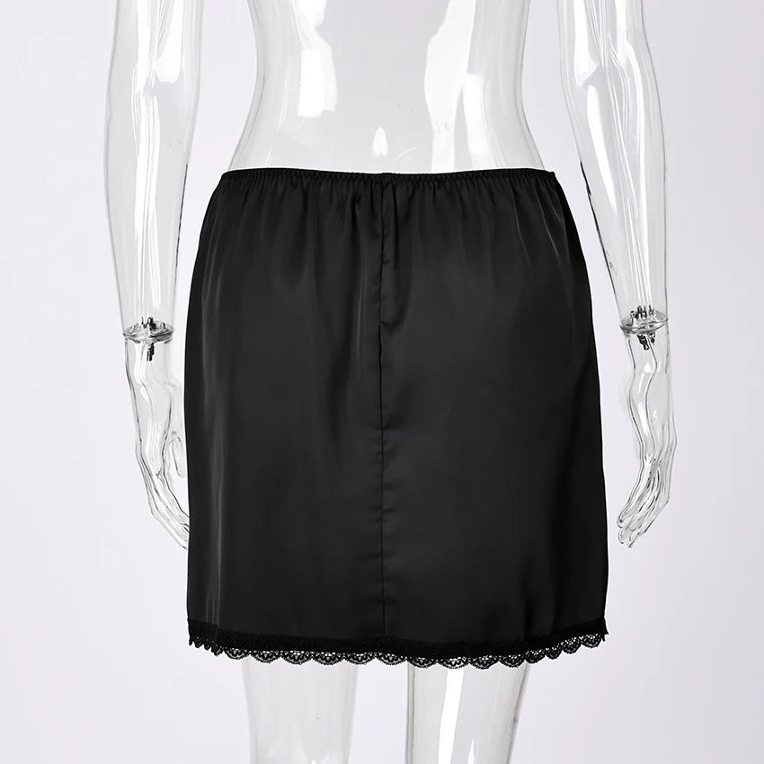 Elegant High-Waist Satin Mini Skirt