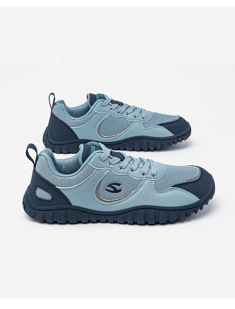 HOBIBEAR Unisex Wide Toe Sneakers Comfortable Walking Shoes Lace Up Outdoor Travel Breathable Running Sneakers