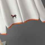 American-Made Luxury: Women’s Two-Piece Embroidered Wool Knit Jacket & Skirt Set