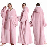 Extra Long Hooded Wearable Blanket